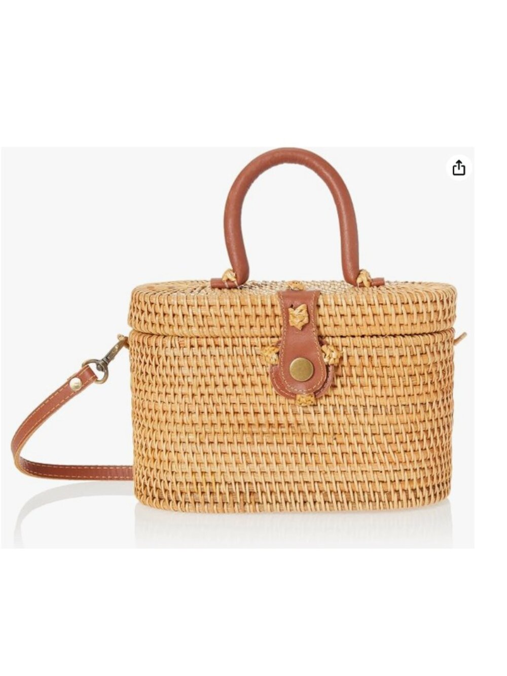 NWT Stonewood Rattan Leather Top Handle Crossbody Purse